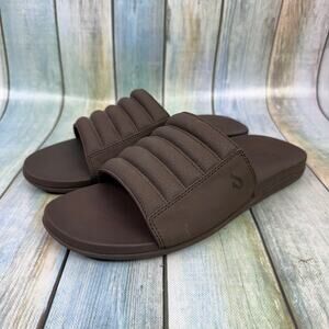 Olukai Men's Maha Olu Slip On Sandals Shoes Brown Size 9 Slide Vacation Travel